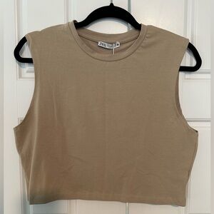 Zara Sleeveless Cropped Tee Size XL
